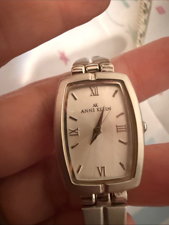 Anne Klein Accessories - Anne Klein Silver and White Rectangular Bracelet Watch